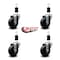 Service Caster 3.5'' Soft Rubber Wheel Swivel 1-3/8'' Expanding Stem Caster Set, 4PK SCC-EX20S3514-SRS-138-4 - alternate 3